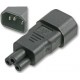 Mains Adaptor IEC C14 Socket to Cloverleaf IEC C5 Plug